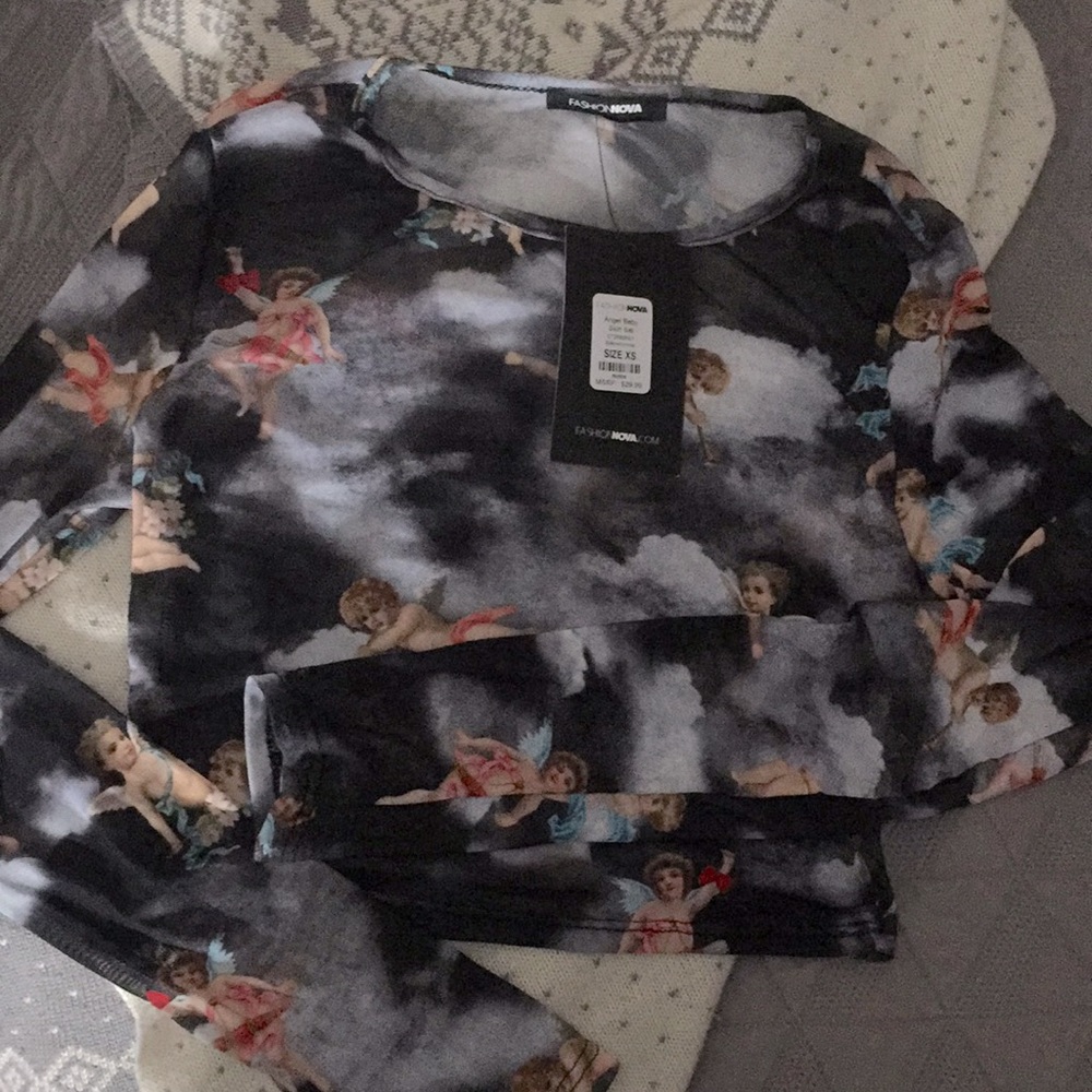 Angel sheer cropped top